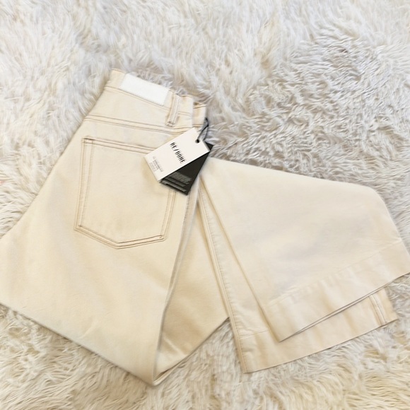 NWT $295 REDONE 70’s Ultra High Rise Wide Leg Birch white denim jeans women 32 - Picture 5 of 8